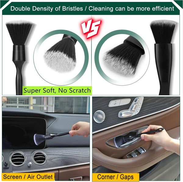 Car Interior Duster Detail Brush Cleaning Gel Kit with Soft Dash Vent Dusting Slime Putty Detailing Brushes for Auto, Truck, SUV, RV