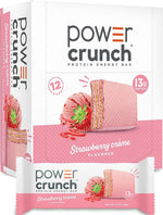 Power Crunch Protein Energy Wafer Bars Strawberry Crème 1.4 Ounce 12 Count
