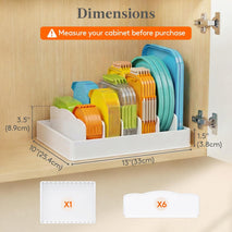 Kitchen Cabinet Organizer for Food Container Lids and Storage