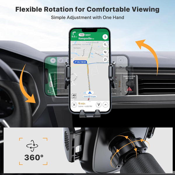 Car Phone Holder with Metal Hook Clip and Air Vent Cell Phone Stand