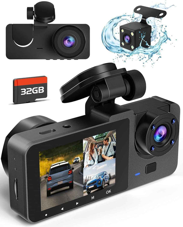 Dash Camera for Cars, 4K UHD Car Camera with 32GB Card, Super Night Vision, 170° Wide Angle and 24H Parking Mode