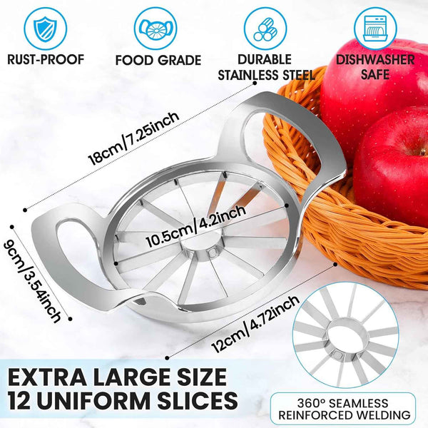 4.72 inch aubenr heavy duty extra large apple slicer with 12 sharp blades