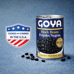 Goya Foods 15.5 Ounce Black Beans, 8 Pack, Gluten Free, Low Fat, Kosher