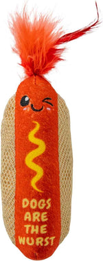 Catstages Crunchy Pickle Kicker Cat Toy – Plush Crinkle Toy with Catnip and Dental Mesh, 6.5"