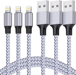 TAKAGI MFi certified Lightning cable 3PACK 6FT nylon braided for iPhone 14/13/12/11 Pro Max/XS MAX/XR/XS/X/8/iPad