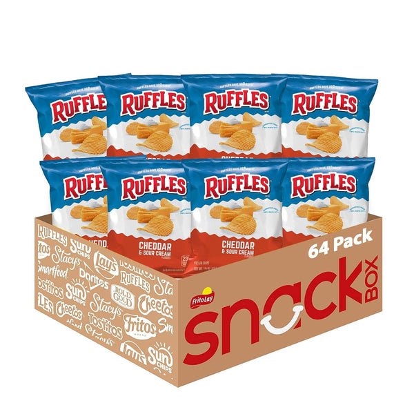 Ruffles Potato Chips Variety Pack, 40 Count, Assorted Flavors