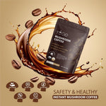 Instant mushroom coffee with cordyceps, reishi, and arabica beans for energy and immune support (30 servings)