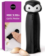 OTOTO Gracula Garlic Crusher, Garlic Mincer, Also for Ginger, Nuts, Chili, Herbs - Twist Top Mincer & Easy Squeeze Manual Press Peeler, Goth Gifts
