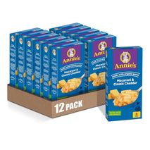 Annie's Macaroni and Classic Cheddar, Organic Pasta, Made with Real Cheese, 6 oz (Pack of 12)