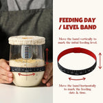 1L (34oz) Sourdough Starter Jar Kit - Wide Mouth Glass Sour Dough Bread Crock Set with Accessories