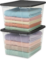HOMZ 2-Pack Snaplock Storage Bins for Organization and Storage