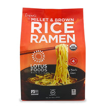 lotus foods organic millet and brown rice ramen noodles gluten free instant ramen noodles with 4 minute cooking time - 10 oz bag