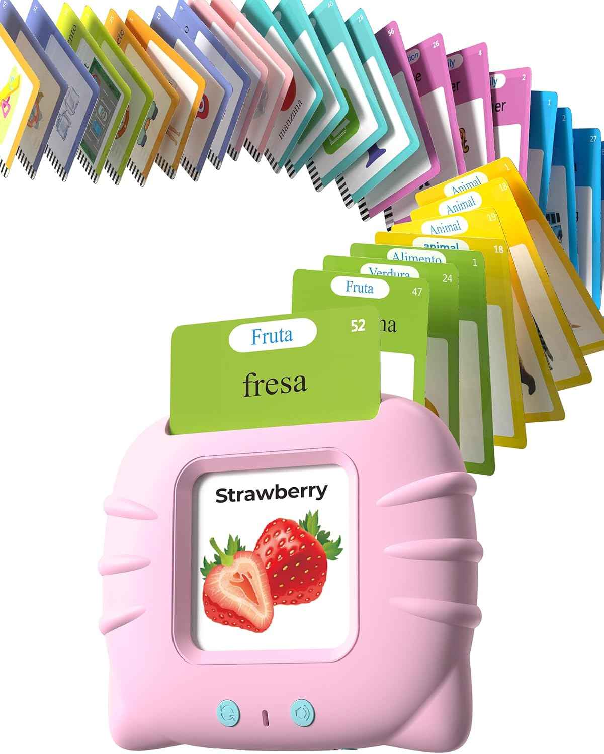 Talking Flash Cards for Toddlers 1 2 3 4 Year Olds, Montessori Language Learning with 224 Words, Pocket Speech Therapy and Autism Playthings, Children's Sensory Educational Device