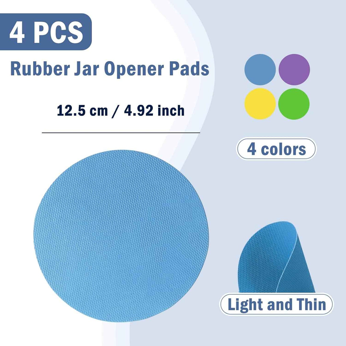 Heat-Insulated Non-Slip Jar Opener Pads Set of 4, Round Gripper Pads for Easy Opening
