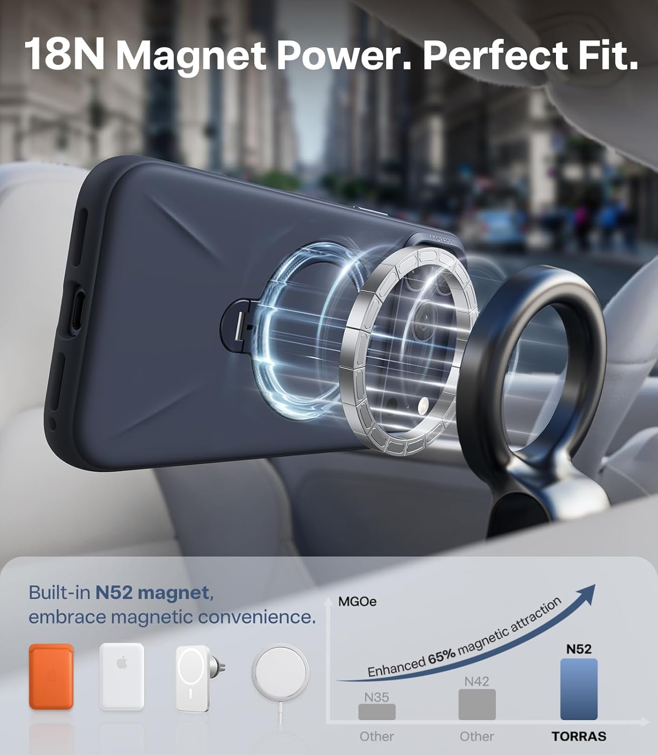 TORRAS Ostand Q3 Silicone for iPhone 17 Pro Max Case, Fit for MagSafe, 360 Spin Ring Holder Stand, Soft Liquid Silicone Cozy Grip, Camera Control, Protective Case for iPhone 17 Pro Max, Deep Blue - Rayz Mart