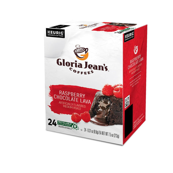 Gloria Jean's Coffees Raspberry Chocolate Lava Single-Serve Keurig K-Cup Pods Flavored Medium Roast Coffee 24 Count