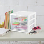 Sterilite 4-Pack 3 Drawer Unit Stackable Plastic Organizer for Home Office Storage