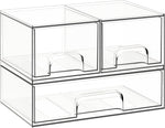 Clear Acrylic Stackable Storage Drawers for Bathroom, Kitchen, and Vanity