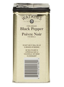 Watkins Pure Ground Black Pepper, 6 oz. Tin, Non-Gmo, Gluten-Free, Kosher, Handcrafted in USA