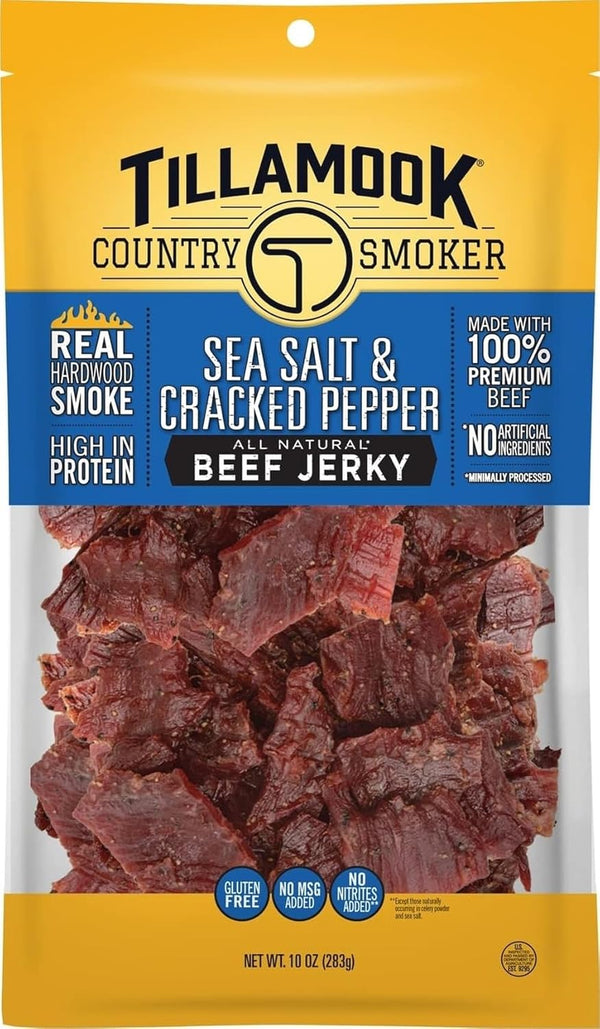 Tillamook Country Smoker Real Hardwood Smoked Beef Jerky, 10 Ounce