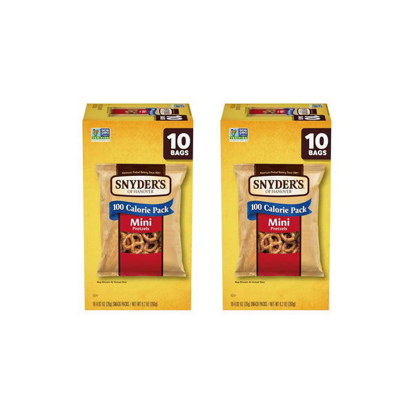 Snyder's of Hanover Mini Pretzels, 10 Count, 0.92 Oz, Individually Wrapped Snack Packs