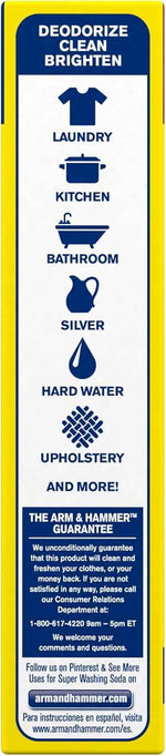 ARM & HAMMER Super Washing Soda Household Cleaner and Laundry Booster, 55 oz Box