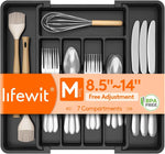 Lifewit Silverware Drawer Organizer with Adjustable Expandable Utensil Tray for Kitchen, BPA Free Flatware and Cutlery Holder