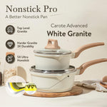 CAROTE 1.5Qt & 3.0Qt Nonstick Sauce Pan Sets with Lid Cooking Pots