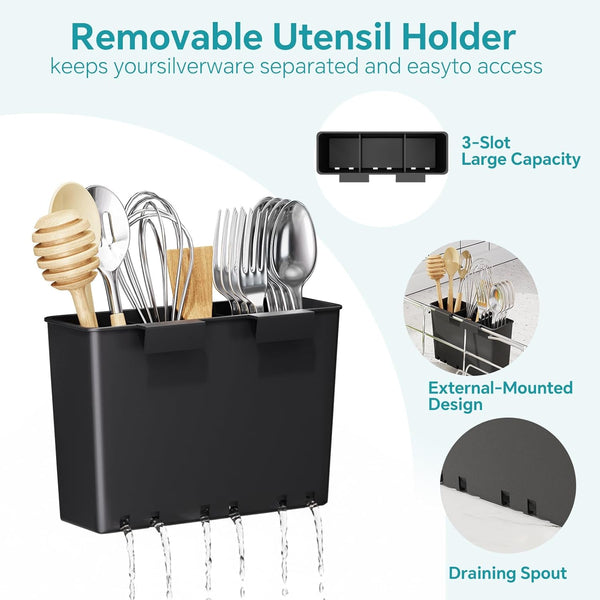 Adjustable Dish Drying Rack for Small Kitchen Countertops