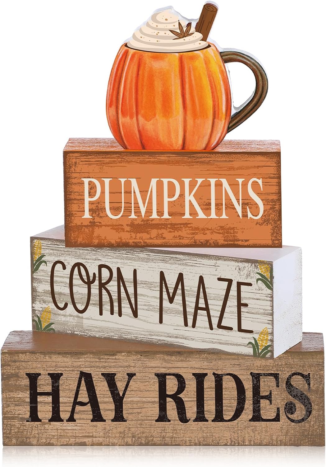 4 Pcs Christmas Table Decoration Wooden Santa Claus Decor Christmas Tiered Tray Decor Decorative Santa Claus Elk Block Sign Gift Farmhouse Xmas Table Centerpiece for Home Kitchen Shelf