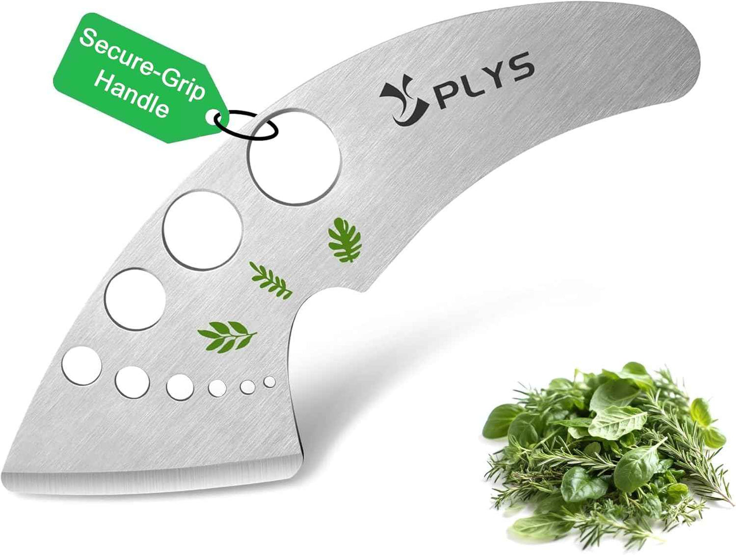 Plys Herb Stripper Tool with 9 Holes - Stainless Steel Kitchen Stripper, Herb Leaf Peeler for Kale, Chard, and Greens, 2025 Professional