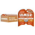 IAMS Perfect Portions Healthy Adult Grain Free Wet Cat Food Pate, Chicken Recipe, 2.6 oz. Easy Peel Twin-Pack Trays (24 Count, 48 Servings)