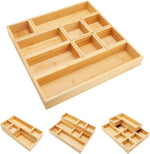 Bamboo Drawer Organizer Set for Kitchen, Bathroom, Office, and Makeup