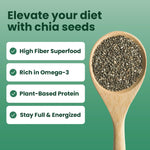 Sanar Naturals Raw Black Chia Seeds | High Fiber Superfood for Smoothies & Baking, Gluten Free, Vegan, 10 oz