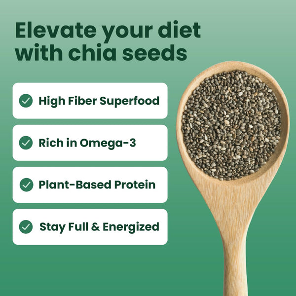 Sanar Naturals Raw Black Chia Seeds | High Fiber Superfood for Smoothies & Baking, Gluten Free, Vegan, 10 oz