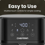 Chefman Air Fryer – 4 QT Compact Airfryer for Quick & Easy Meals in Minutes, Features Hi-Fry Technology for Extra Crisp, Touchscreen Controls with 4 Presets, Nonstick & Dishwasher Safe Basket - Black