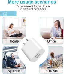Dual Port USB Wall Charger for iPhone, Samsung, and Android Phones