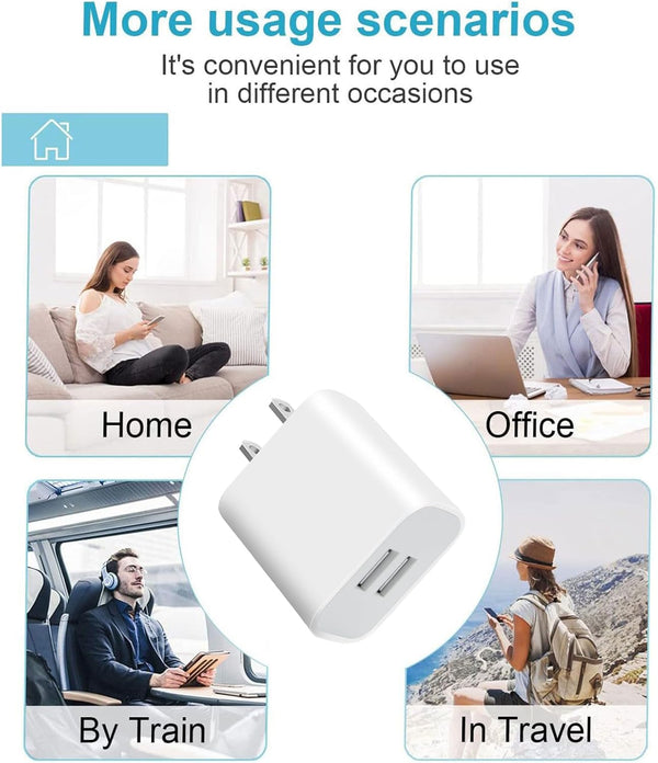 Dual Port USB Wall Charger for iPhone, Samsung, and Android Phones