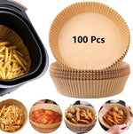 Air Fryer Paper Liners, 125PCS Non-stick Disposable Liners, Baking Paper for Air Fryer Oil-proof, Water-proof, Food Grade Parchment for Baking Roasting Microwave (8inch-Square)