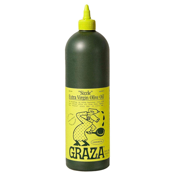 Graza Sizzle Single Origin Extra Virgin Olive Oil, 25.3 Fl Oz (750ml), Cooking Oil in a Squeeze Bottle from Spain