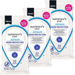 Summer's Eve fragrance-free feminine wipes, gentle pH-balanced micellar water formula for vaginal odor control, resealable pack, 32 wipes