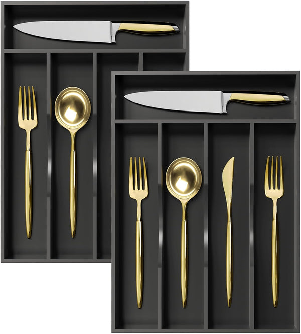 Bamboo Silverware Organizer for Kitchen Drawer Storage