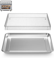 Air Fryer Tray Replacement for Cuisinart TOA-60 TOA-65 TOA-70 Toaster oven tray, 12.4"x11"Air Fryer Basket and air fryer tray pan, Dishwasher Safe