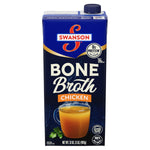 Swanson S Chicken Bone Broth, 32 oz Carton, 100% Natural, Non-GMO, 8g Protein Per Cup