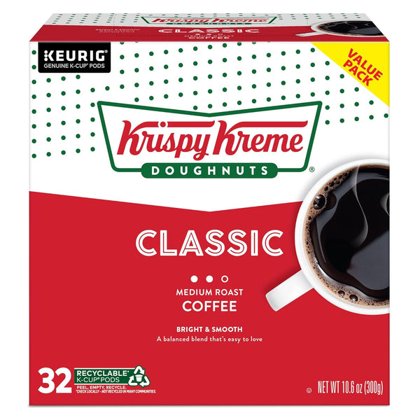 Krispy Kreme Medium Roast Single-Serve Keurig K-Cup Pods, 32 Count, Orthodox Union Kosher