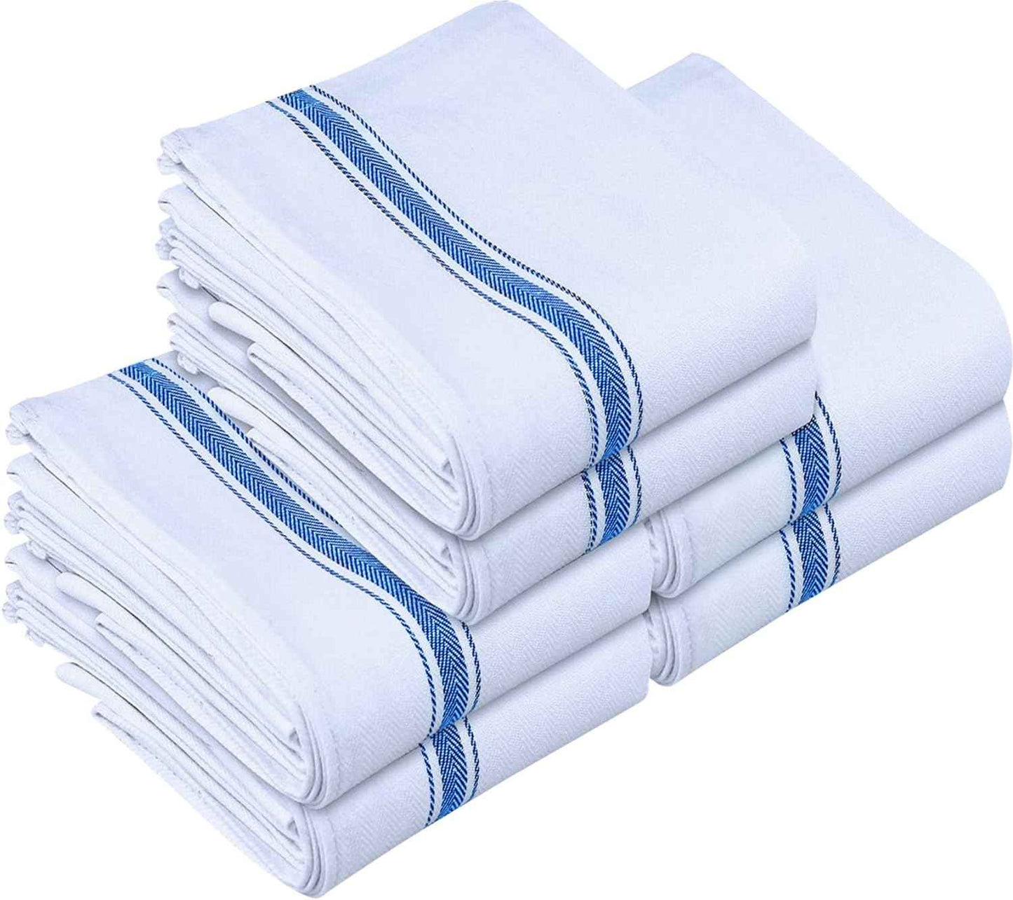 Utopia Towels Blue Dish Towels [12 Pack - 15 x 25 Inches] 100% Ring Spun Cotton Highly Absorbent & Reusable Cleaning Bar, Tea, Kitchen and Dishcloths Set - 200 GSM
