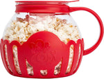 Ecolution Patented Micro-Pop Microwave Popcorn Popper with Temperature Safe Glass, 3-in-1 Lid Measures Kernels and Melts Butter, Made Without BPA, Dishwasher Safe, 1.5-Quart, Aqua