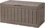 100 Gallon Waterproof Resin Deck Box for Patio Furniture and Garden Tools