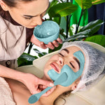 Facial cleansing brush, 2-in-1 silicone face mask brush & face scrubber for exfoliating, massaging, removing blackheads, and skincare