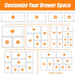Clear Drawer Organizer Set for Kitchen and Office Storage